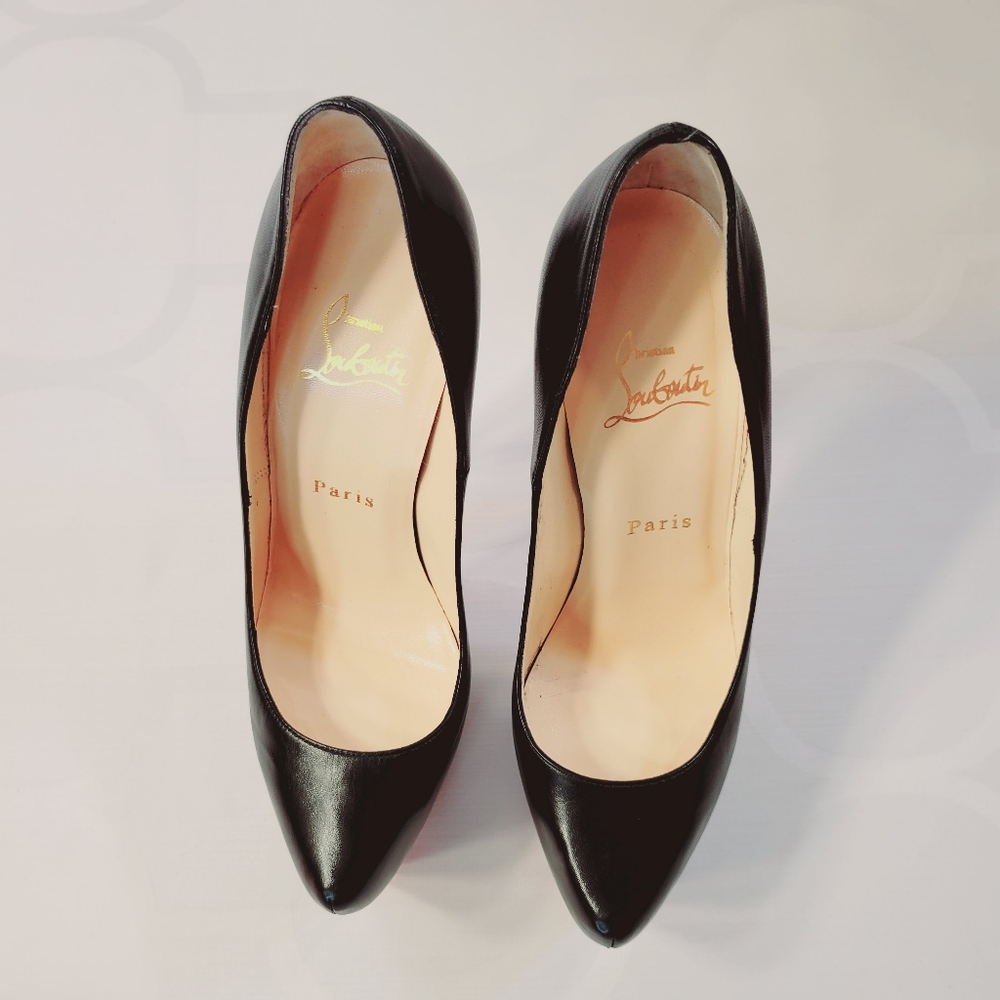 Christian Louboutin Black Leather Platform Pumps - Picture 10 of 16